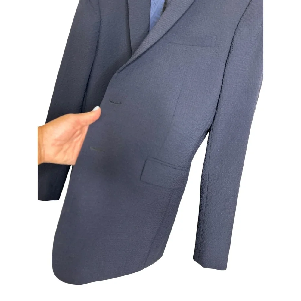 Versace Collection Navy Textured Blazer Sport Coat Jacket IT 52 US 42
